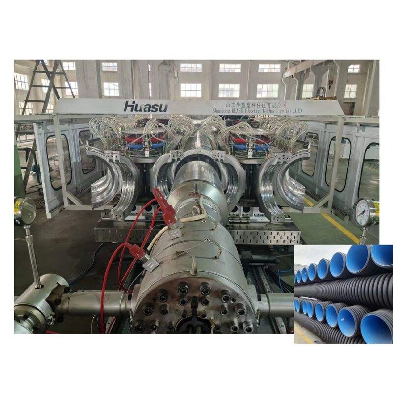 Pipe Diameter 32-1600mm Double Wall Corrugated Pipe Extrusion Line Designed to Manufacture Underground Sewage Pipe with and Process