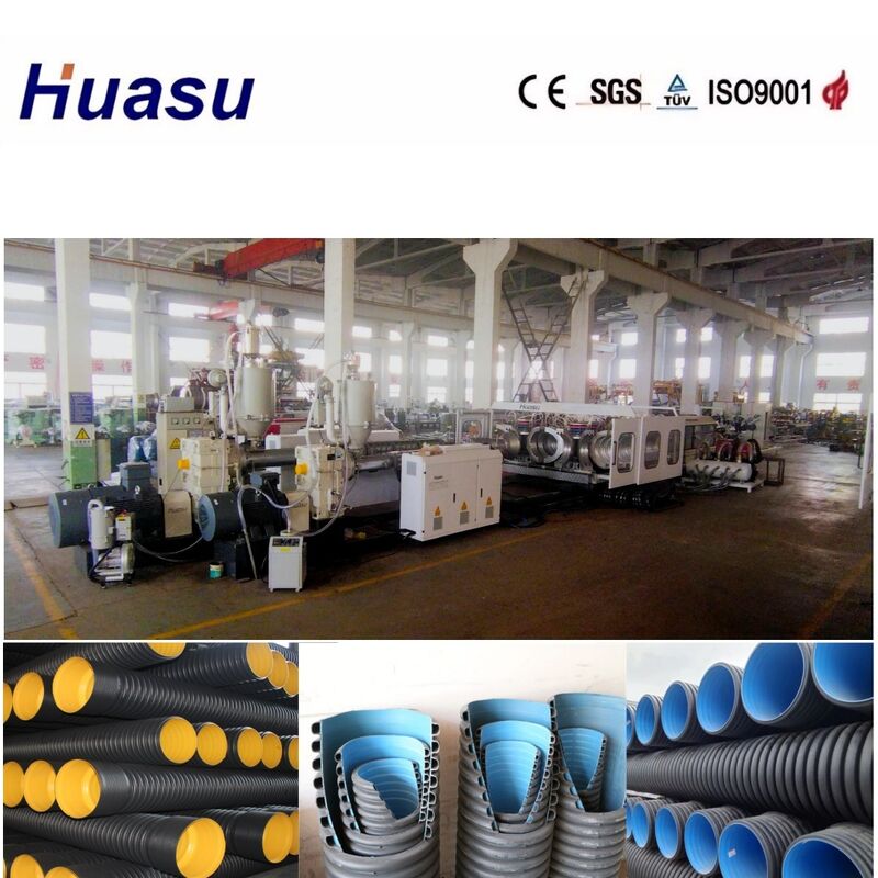 Automatic Belling-on-line Double Wall Corrugated Pipe Extrusion Line with PLC Control for 32-1600mm Diameter Pipes