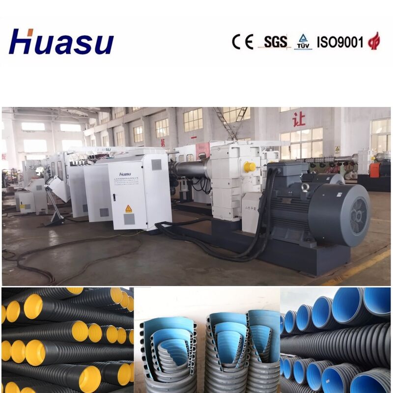 Double Wall Corrugated Pipe Extrusion Line with Aluminium Alloy Mould PLC Control for 32-1600mm Pipe Diameter