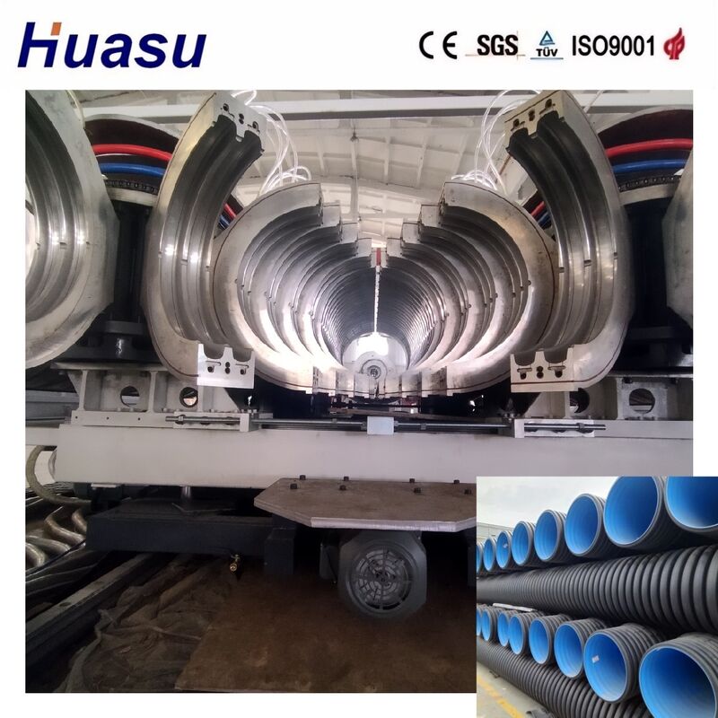 Horizontal Double Wall Corrugated Pipe Extrusion Line with 32-1600mm Diameter Range and 60-2000kg/h Capacity for Energy Saving Production