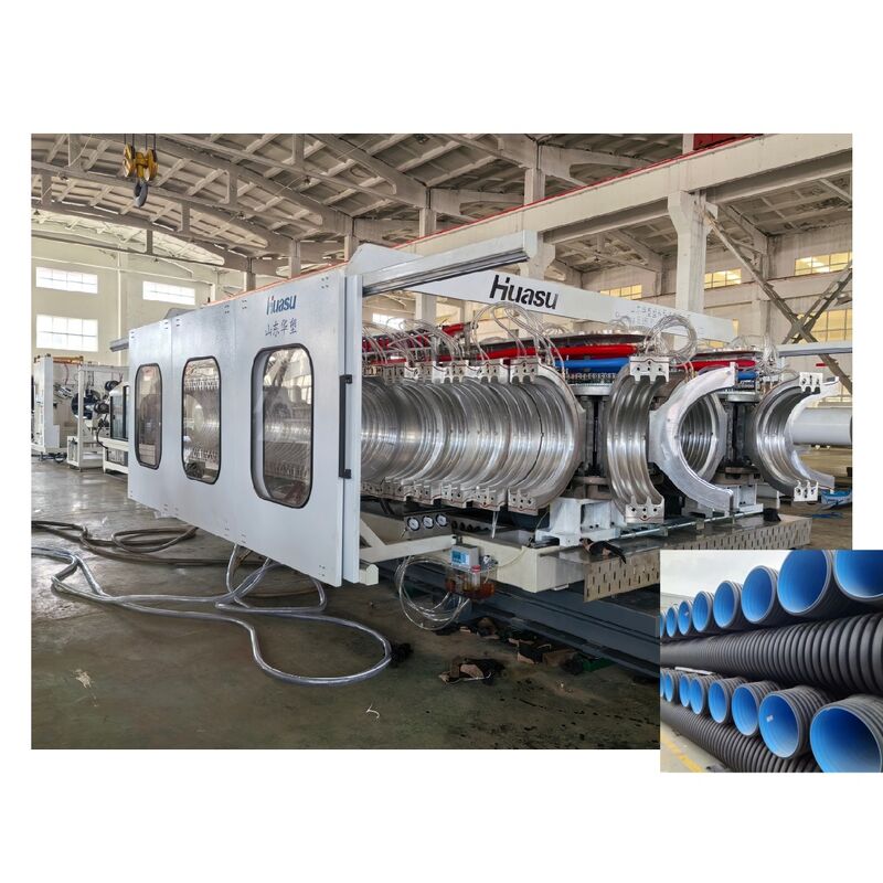 PLC Controlled Double Wall Corrugated Pipe Extrusion Line for 32-1600mm Diameter with High Productivity