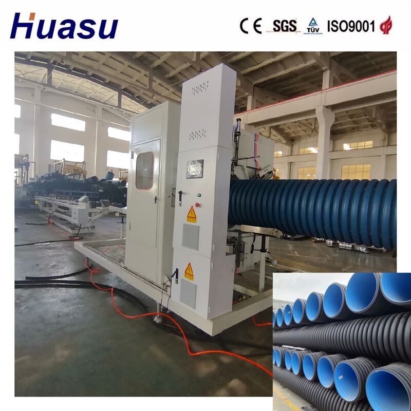 Telecom Electricity Cable Plastic HDPE Dual Wall Corrugated Pipe Extrusion Machine