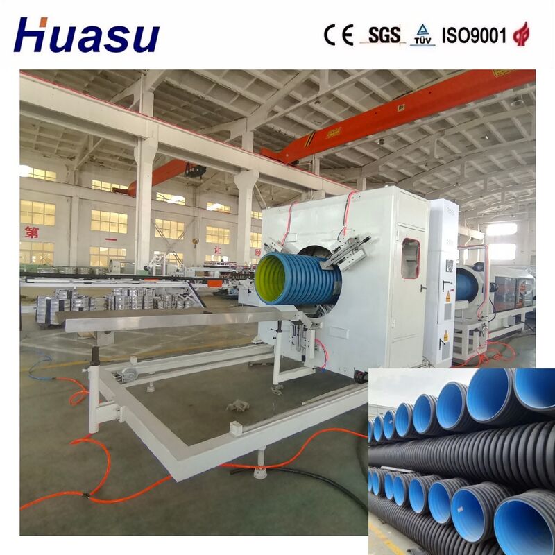 Telecom Electricity Cable Plastic HDPE Dual Wall Corrugated Pipe Extrusion Machine
