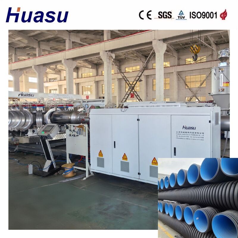 PLC Controlled Double Wall Corrugated Pipe Extrusion Line for 32-1600mm Diameter with High Productivity