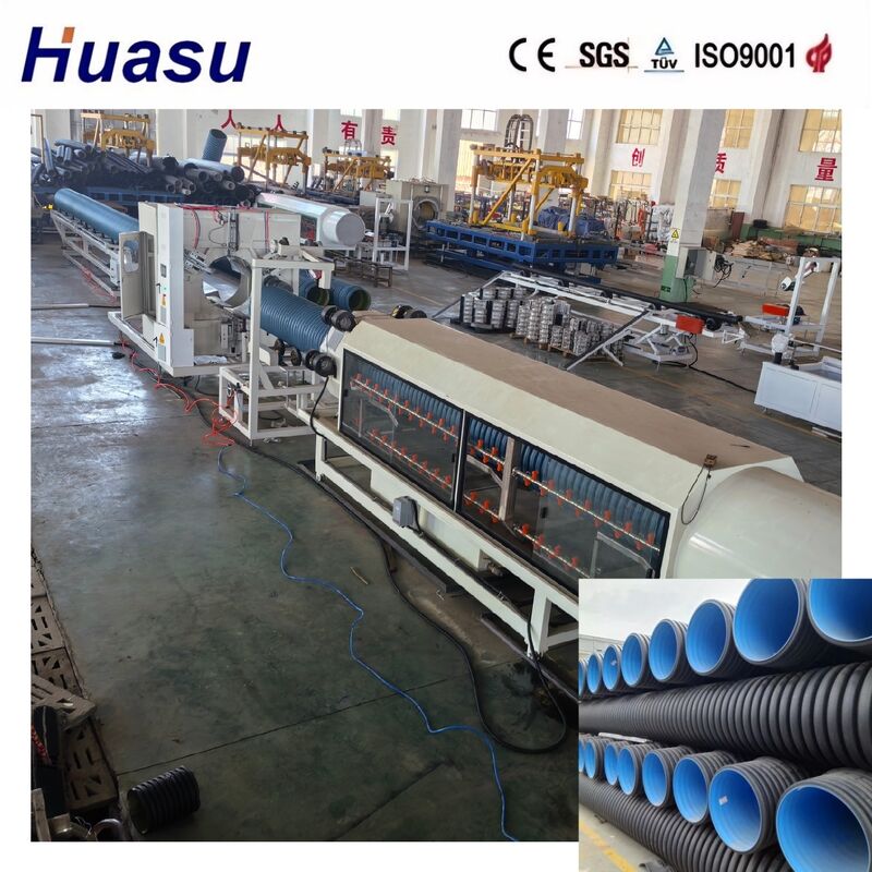 Telecom Electricity Cable Plastic HDPE Dual Wall Corrugated Pipe Extrusion Machine