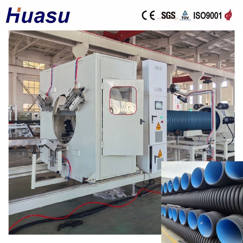 PLC Controlled Double Wall Corrugated Pipe Extrusion Line for High Productivity with 32-1600mm Diameter Range