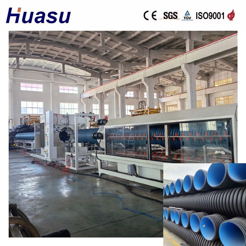PLC Controlled Double Wall Corrugated Pipe Extrusion Line with 32-1600mm Diameter and Belling-on-line Expansion