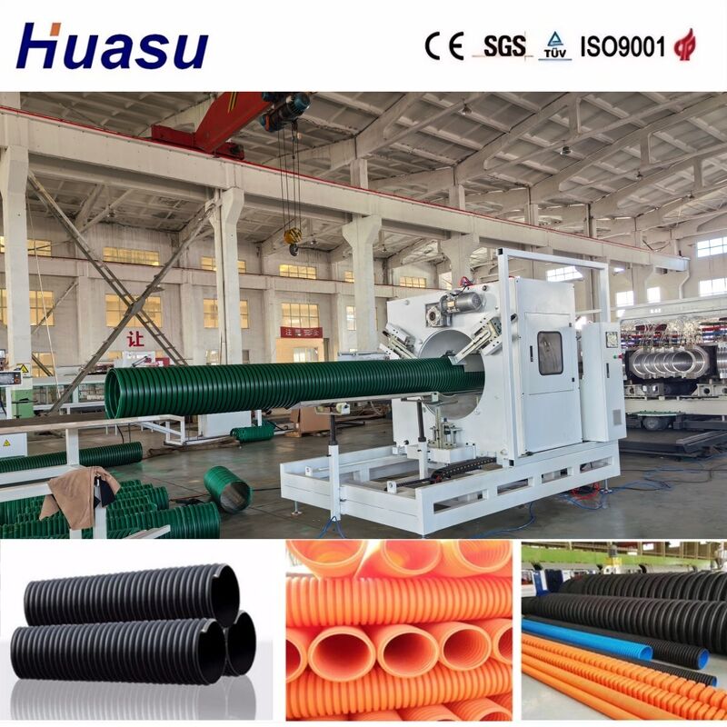 PLC Controlled Double Wall Corrugated Pipe Extrusion Line for High Productivity with 32-1600mm Pipe Diameter