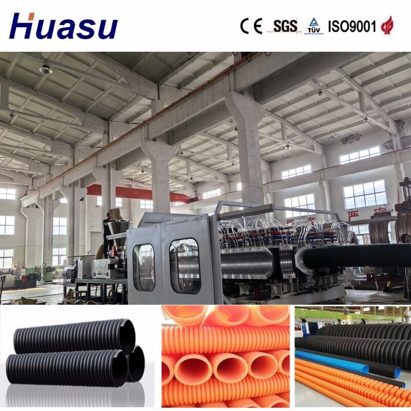 PLC Controlled Double Wall Corrugated Pipe Extrusion Line for High Productivity with 32-1600mm Pipe Diameter