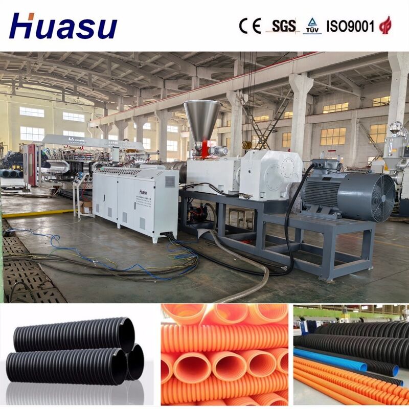 PLC Controlled Double Wall Corrugated Pipe Extrusion Line for High Productivity with 32-1600mm Pipe Diameter