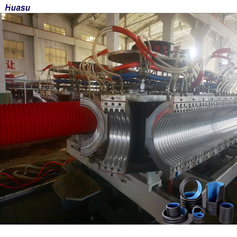 High-Efficiency Corrugated Pipe Extrusion Line with PLC Control System and Modular Die-Head Design