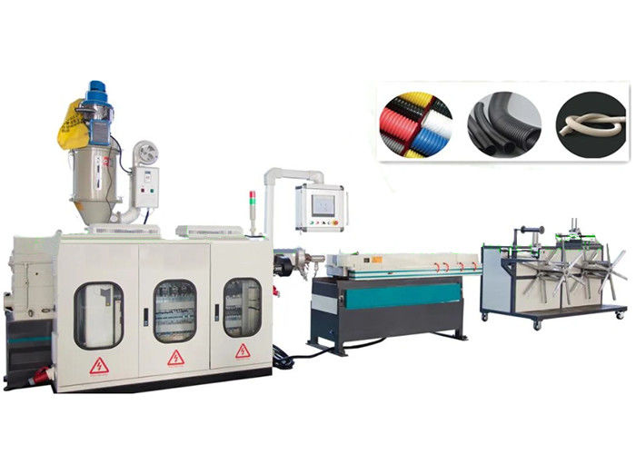 PE Single Wall Corrugated Pipe Machinery For Wires And Cable Passing Pipes Extrusion Line