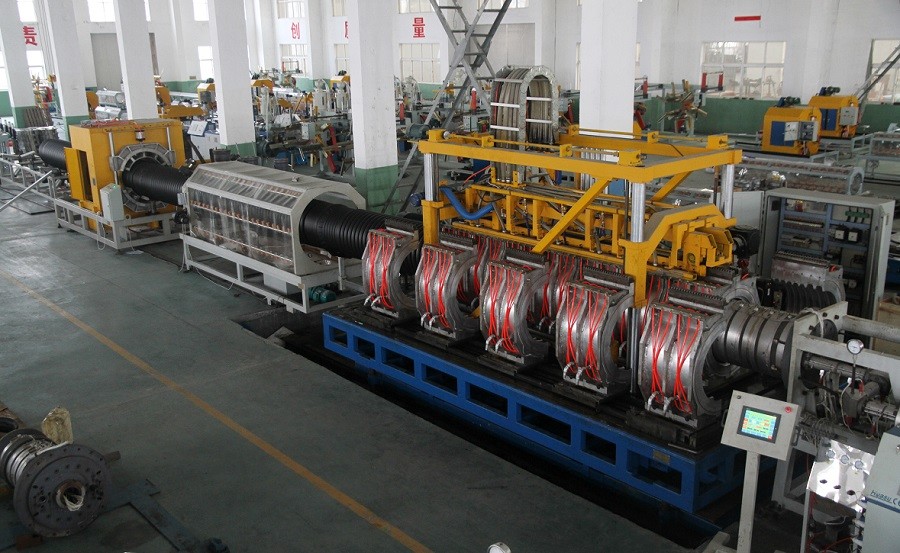Double Strands Plastic Pipe Extrusion Line / High Output PVC Pipe Production Line