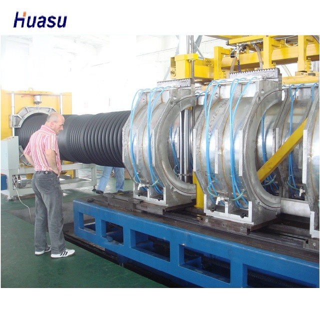 1100kg/H PE PP Double Wall Corrugated Pipe Extrusion Line