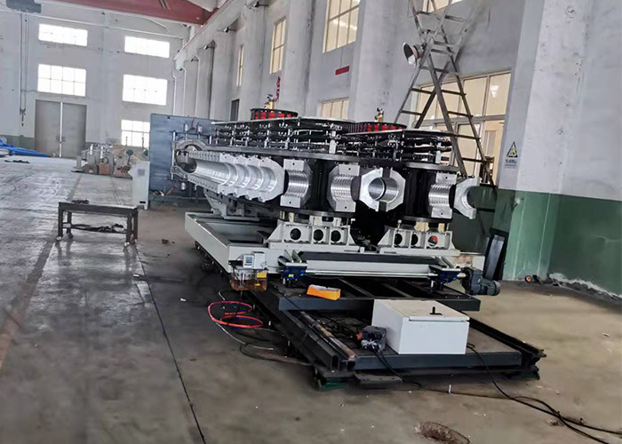 HDPE/PP/PVC DWC Pipe Making Machine / Double Wall Corrugated Pipe Extrusion Line