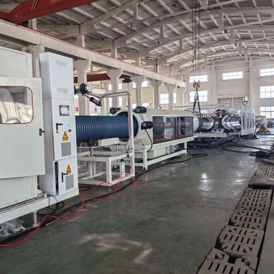 HDPE/PVC/PE Feeding and Screw Extruder Double Wall Corrugated Pipe Extrusion Line