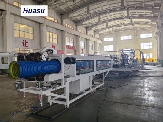 Electric Cable Conduit Production Line Feature Automatic PVC Pipe Extrusion Line PVC/PE Corrugated Pipe Extrusion Machine