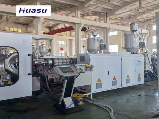 HDPE/PVC/PE Feeding and Screw Extruder Double Wall Corrugated Pipe Extrusion Line