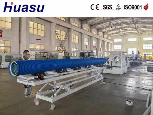 HDPE PVC PE Twin Wall Pipe Extrusion Machine with Siemens PLC
