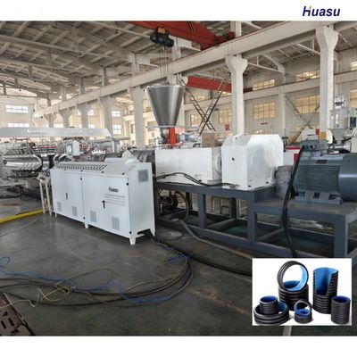 Double Wall Corrugated Pipe Extrusion Line with 6m or Customized Pipe Length HDPE PVC Model and Single or Twin Screw Co-extruder