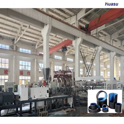 Double Wall Corrugated Pipe Extrusion Line with 6m or Customized Pipe Length HDPE PVC Model and Single or Twin Screw Co-extruder