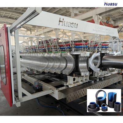 Double Wall Corrugated Pipe Extrusion Line with HDPE PVC Model 6m or Customized Pipe Length and Water Cooling