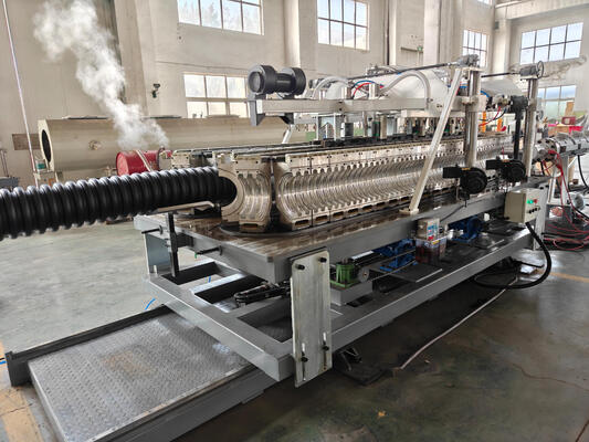 DWC Pipe Extrusion Line Offering Extruder Power 15kW to 200kW CE Certified Supporting PVC PE MPP PA HDPE Pipe Material