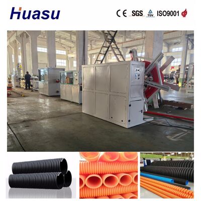 Single Wall Corrugated Pipe Machine with 32mm-1600mm Pipe Diameter Range PLC Control System and 200-2000kg/h Production Capacity