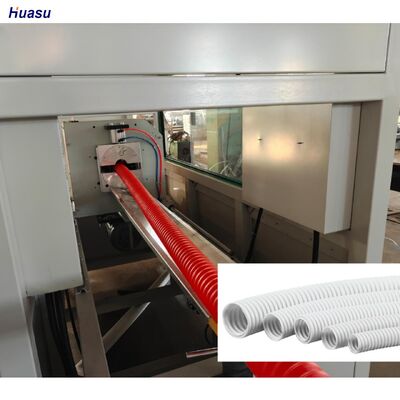 PVC PE PP Single Wall Corrugated Pipe Extrusion Line featuring Schneider Siemens electric components technology for pipe manufacturing