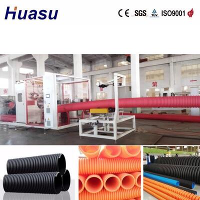 PLC Controlled Double Wall Corrugated Pipe Extrusion Line for 32mm-1600mm Diameter Pipes with High Productivity