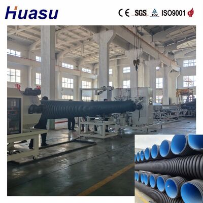 Telecom Electricity Cable Plastic HDPE Dual Wall Corrugated Pipe Extrusion Machine
