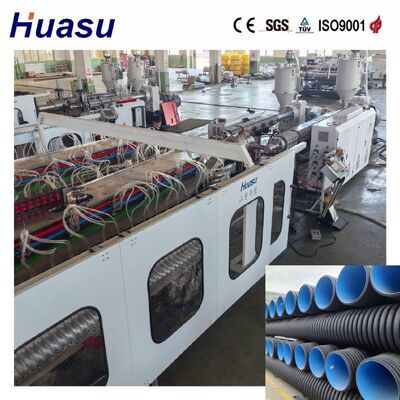 High Productivity Double Wall Corrugated Pipe Extrusion Line for HDPE/PE/PP/PVC/MPP with 32-1600mm Pipe Diameter