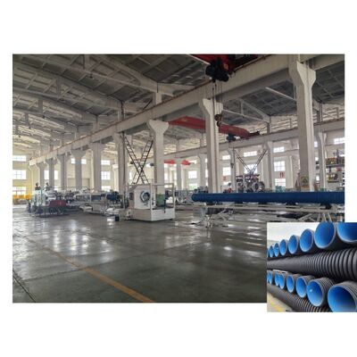 Manufacturing Plant Electric Conduit Plastic HDPE Dual Wall Corrugated Pipe Extrusion Production Line