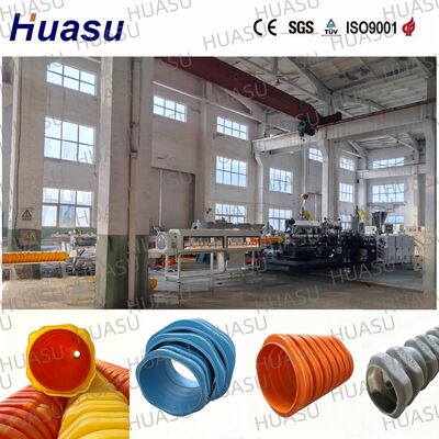 Large Diameter Irregular Plastic Corrugated Pipe Extrusion Line Municipal Waste Water Drainage Pipe Manufacturing Production Line