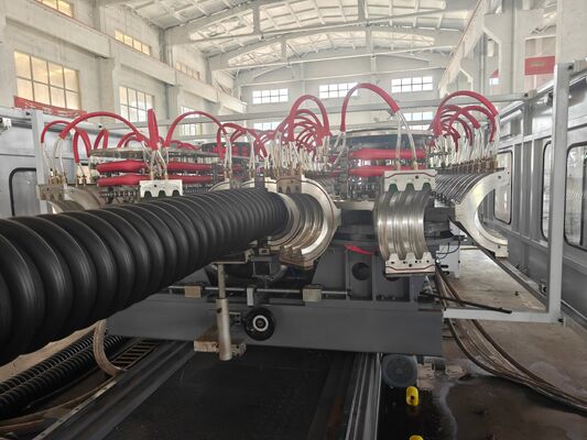 DWC Pipe Extrusion Line Offering Extruder Power 15kW to 200kW CE Certified Supporting PVC PE MPP PA HDPE Pipe Material