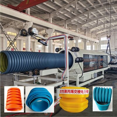 Single Screw Extruder DWC Pipe Extrusion Line Utilizing Belling-on-line Expansion Mode Competitive Streamlined Operation