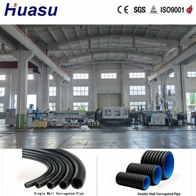 Three Layer Cable Protection Pipe Extrusion Line with Automatic Chip-free Cutting Machine used in Road Tunnel Drainage Projects